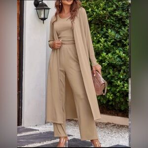 Elegant Tan Women's Pajama Set